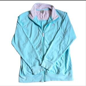 Cuffy's Of Cape Cod Full Zip Light Blue Preppy Sweatshirt Activewear Jacket